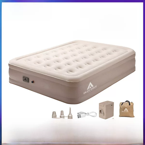 Outdoor Camping High Thickened Flocking Automatic Inflatable Mat Inflatable Bed Double Camping Mat Nap Inflatable Sofa