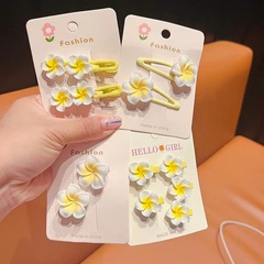 プルメリアヘアピン新しい甘いピンクの花ワンラインクリップかわいいベビーサイドクリップ前髪ヘアピンヘアアクセサリー