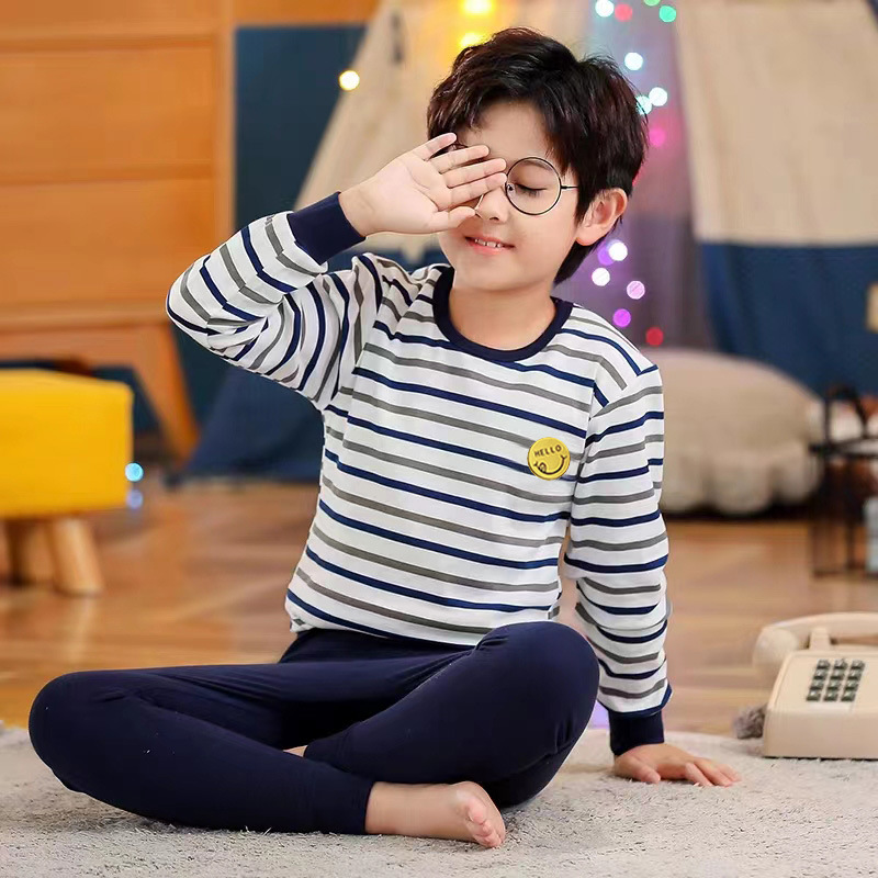 Ropa interior para niños traje ropa de otoño pantalones largos de algodón para niños medianos y grandes niños adolescentes Otoño e Invierno pijamas Algodón