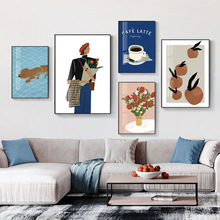 邂逅 现代简约客厅装饰画人物静物小众插画沙发卧室餐厅组合挂画