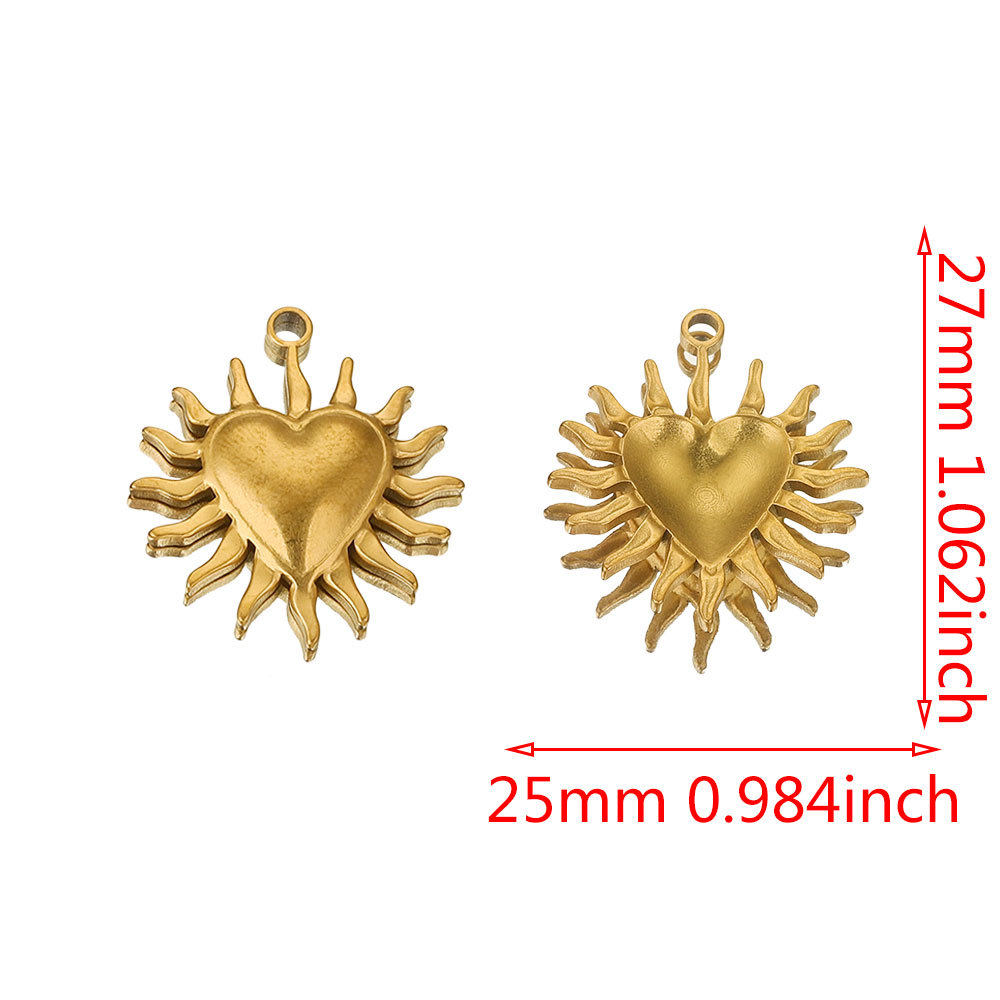 Retro europeo y americano de acero inoxidable sonriente cara Sol Luna colgante titanio acero DIY colgante collar accesorios hechos a mano