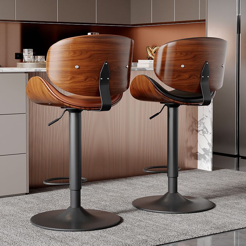 Bar Stool with Adjustable Height and Swivel, Modern Minimalist Design with Backrest, Suitable for Home, Front Desk, or Bar, Stylish High Stool