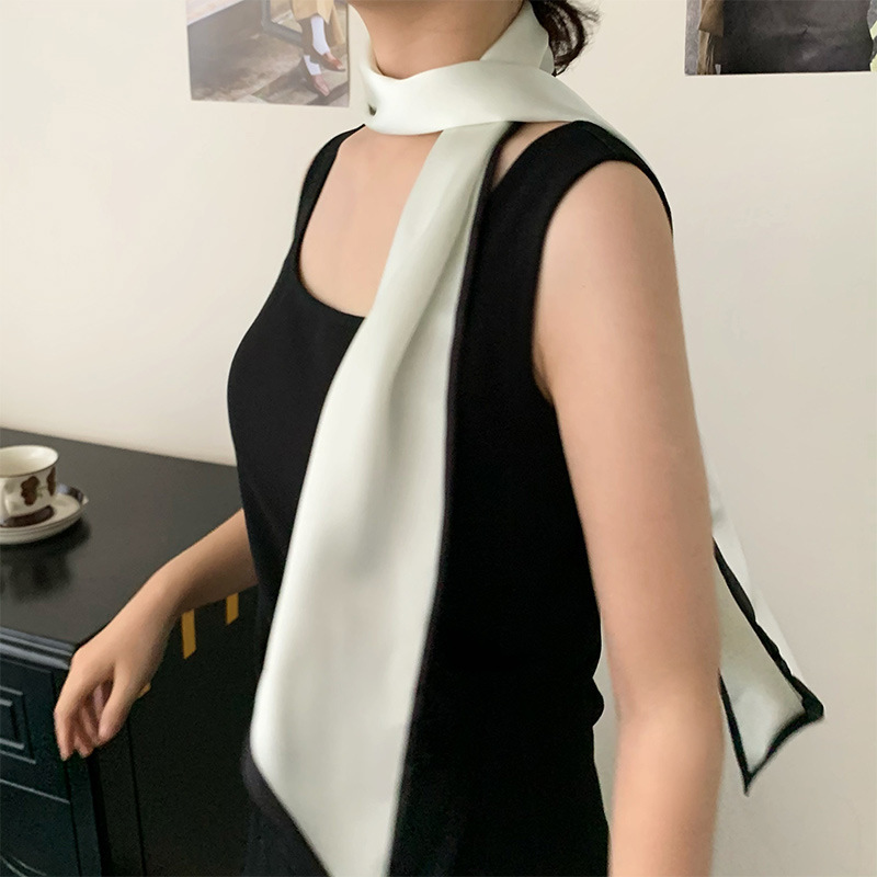斜角长条丝巾女装饰领巾系脖春秋2025新款高级感时尚飘带百搭批发|undefined