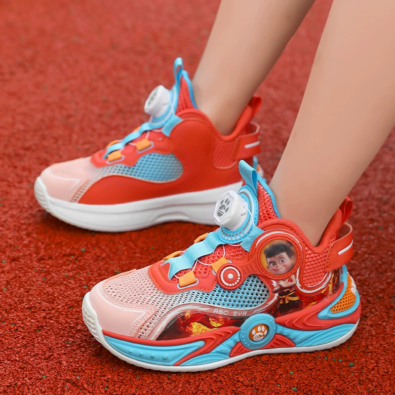 Basketball sports shoes, summer breathable children's non-slip footwear for boys