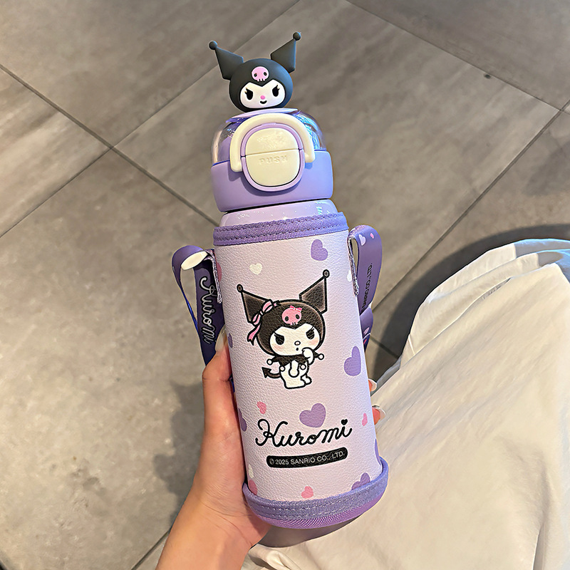 サンリオファミリーシリーズ スターウィッシュカップ ダブルドリンク 学生魔法瓶カップ 調節可能なカップロープ 独立したカップカバー ウォーターカップ|undefined