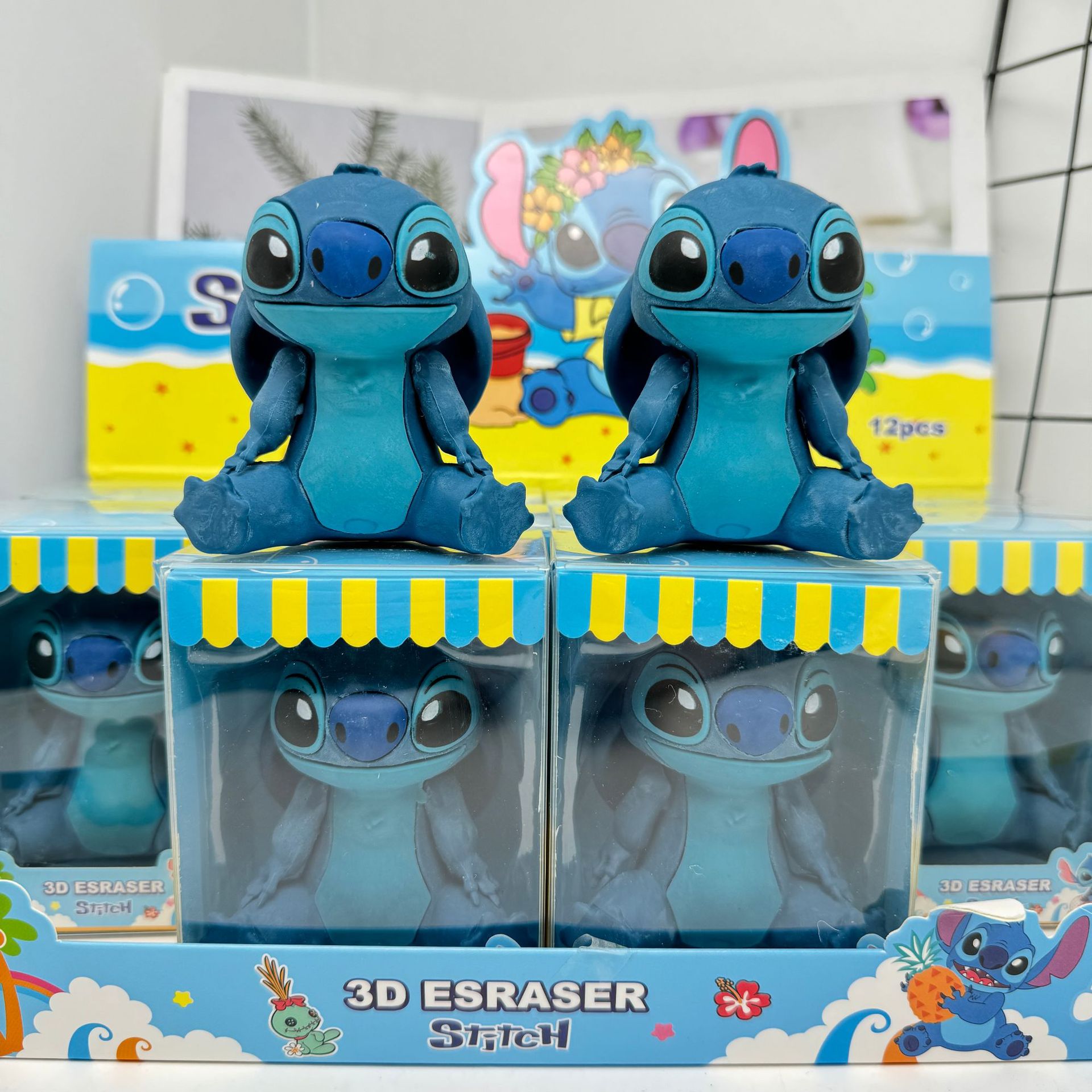 史迪仔橡皮擦可爱手办公仔拼拆卸星际宝贝史迪奇除屑橡皮擦铅笔擦