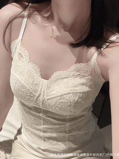 6100 original spring and summer style pure lust style lace camisole with breast pads for women slimming bottoming top