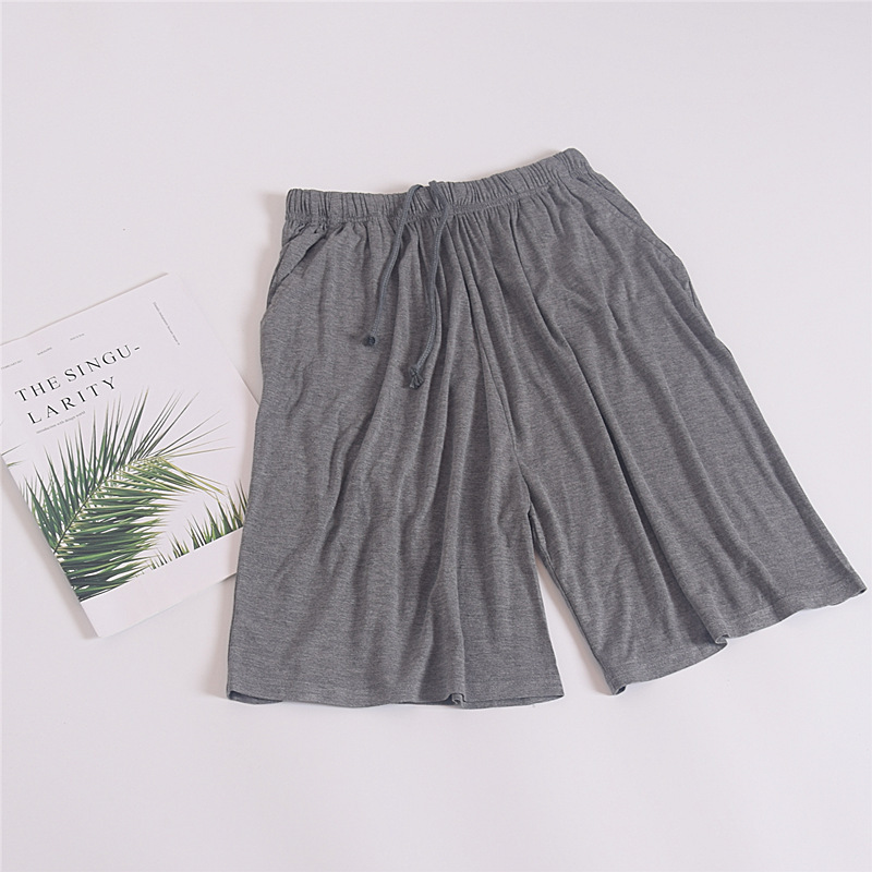 Verano más tamaño modal de los hombres pantalones de pijama de Casa delgada deportes casuales pantalones de pijama cortos de los hombres extra gordos pantalones cortos de fibra de bambú