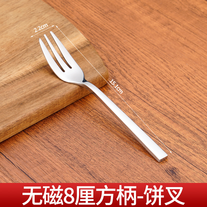 厚いステンレスナイフフォークスプーンナイフ洋食ステーキナイフ長柄氷スプーンサラダフォーク角柄卸売り食器|undefined