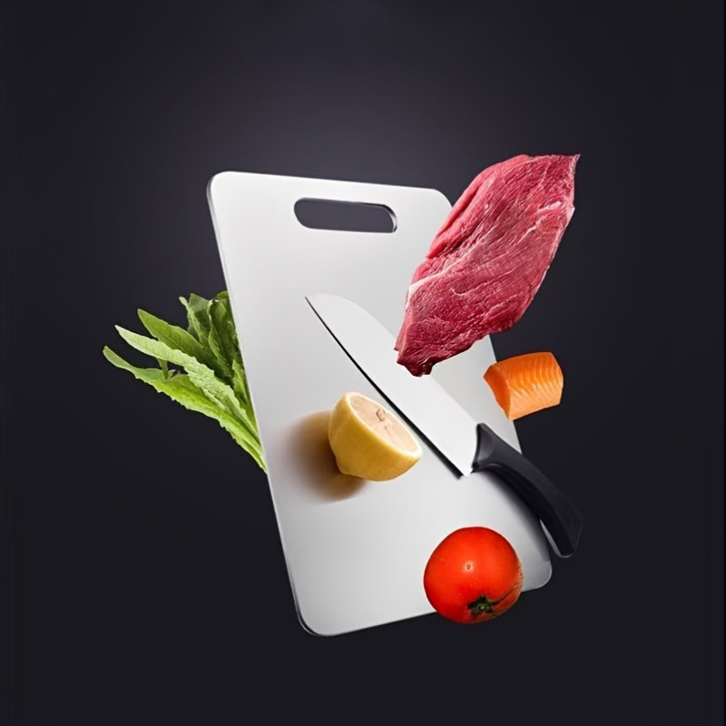 Cross-border 304 tablero de acero inoxidable antideslizante grueso tablero de corte de verduras tablero de corte doméstico tablero de corte de escritorio grande tablero de corte