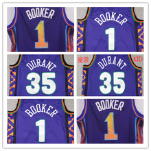 25款篮球球衣太阳队1号布克35号杜兰特刺绣版球服蓝球衣