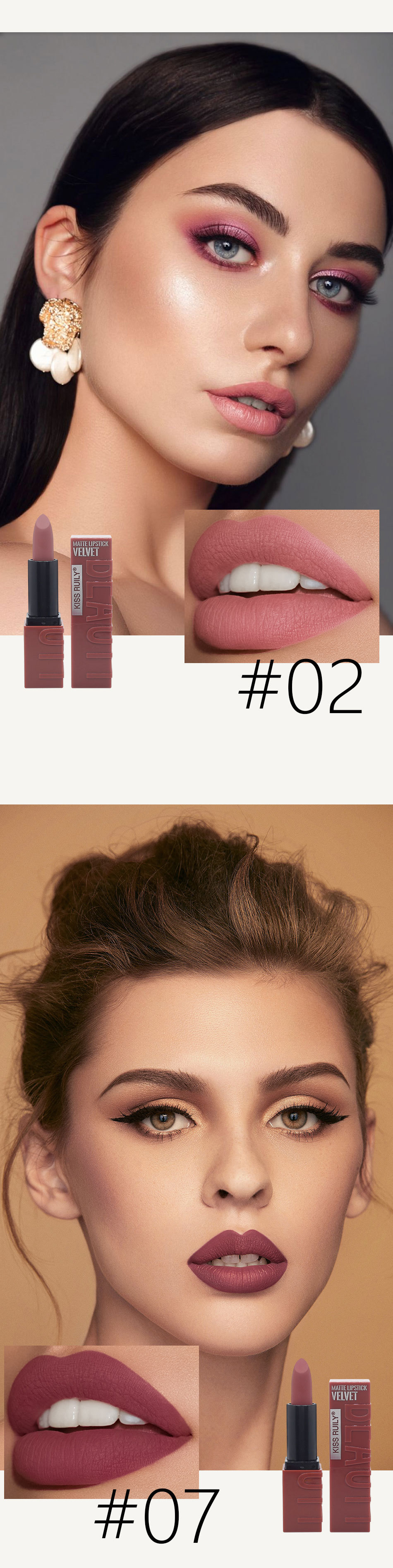 Full-service foreign trade beauty cross-border e-commerce lipstick matte moisturizing moisturizing matte lip makeup wholesale Item Picture
