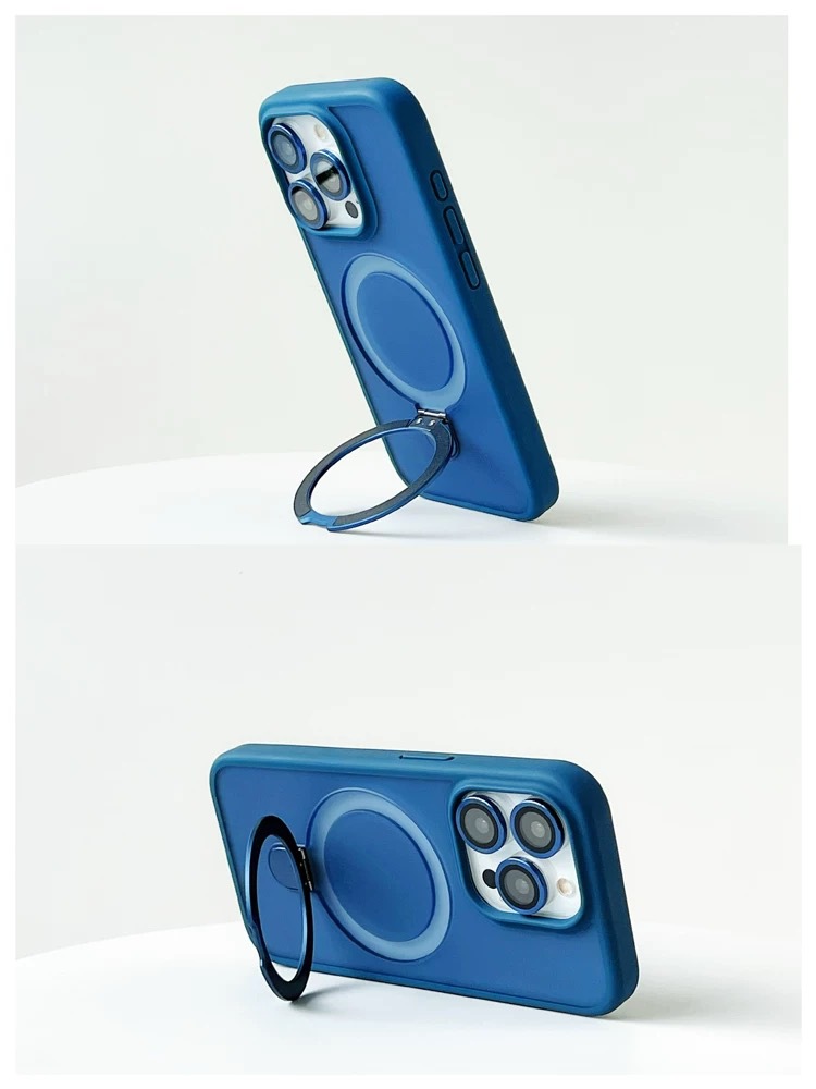 Coque magnétique givrée avec protection objectif pour iphone_voghion.com