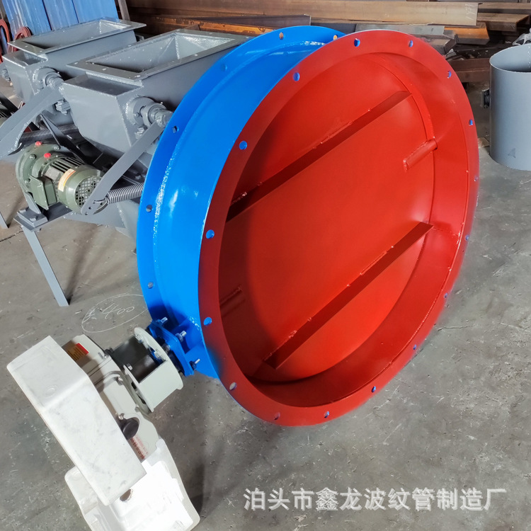 不锈钢烟道通风蝶阀 圆形高温管道风门 开关型电动调风阀DN500