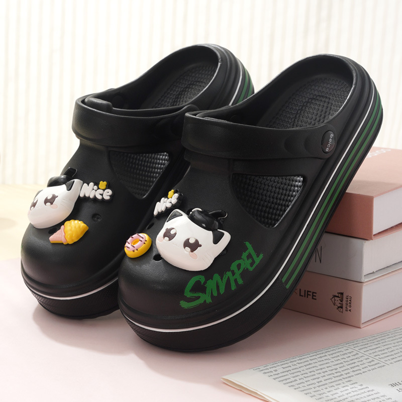 Las zapatillas Mary Jane para mujer aumentan los zapatos con agujeros EVA suaves antideslizantes, transpirables y resistentes al desgaste, sandalias Baotou al por mayor