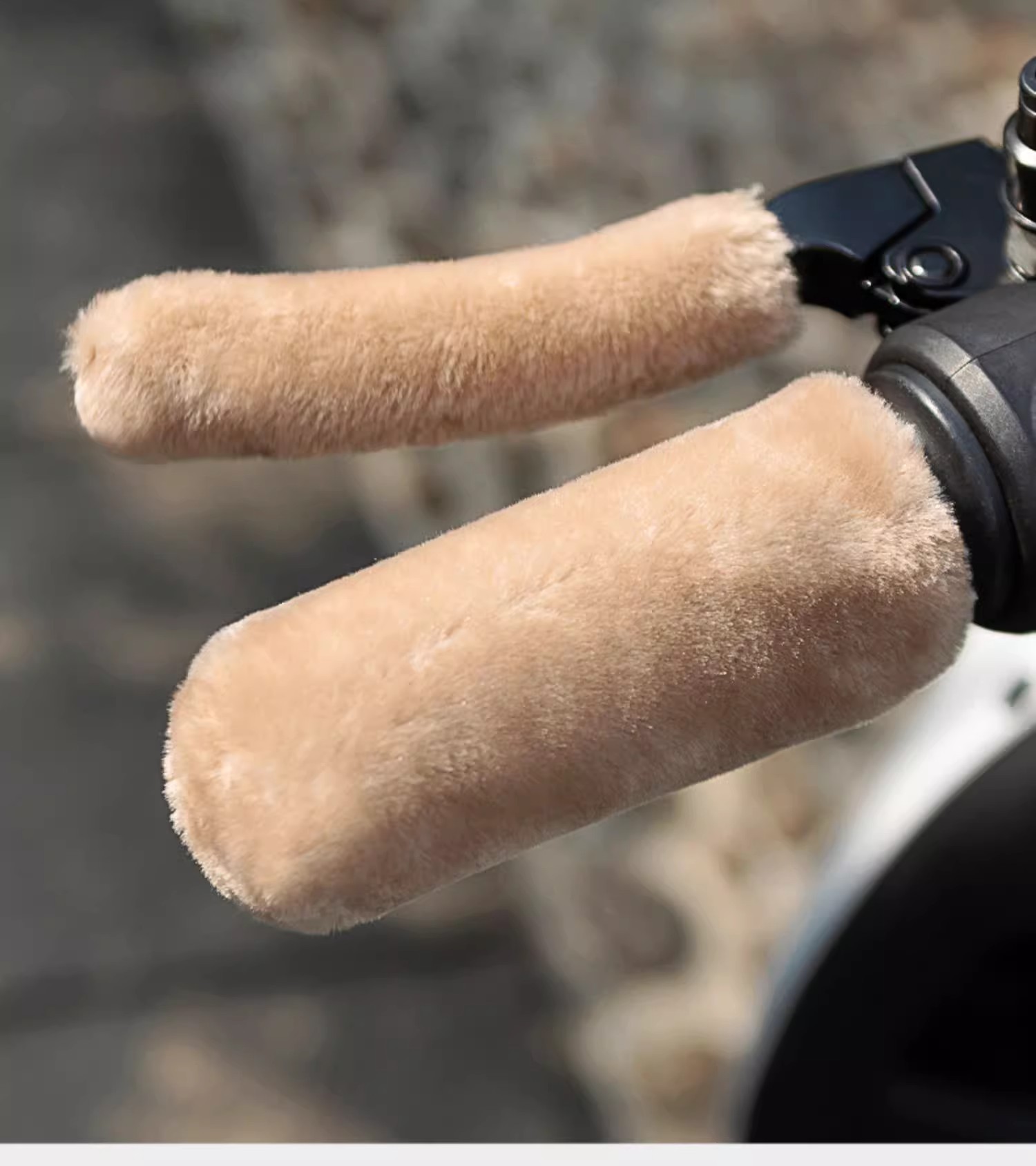Electric Vehicle Handlebar Gloves Winter Warm Rabbit Fur Fleece Thickened Motorcycle Electric Bike Tricycle Handlebar Covers