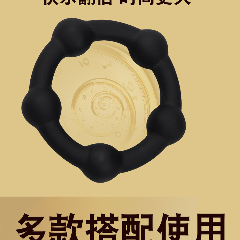 Silicone Locking Ring YFN-3316, Manual Glans Foreskin Blocker, Black — detail image 5