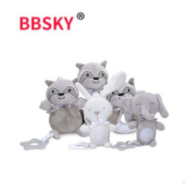 Kids' Teething Pendant: Rabbit, Elephant, and Fennec Fox Designs &mdash; Car & Bed Hangings with Rattle Sound for Baby Crying Alleviation