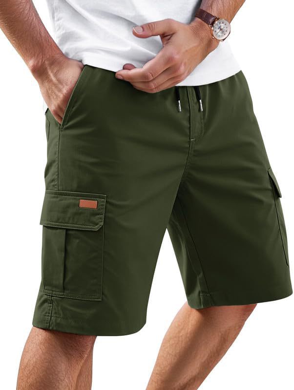 Mens Loose Fit Casual Summer Shorts Solid Colour Five Point Pants_voghion.com