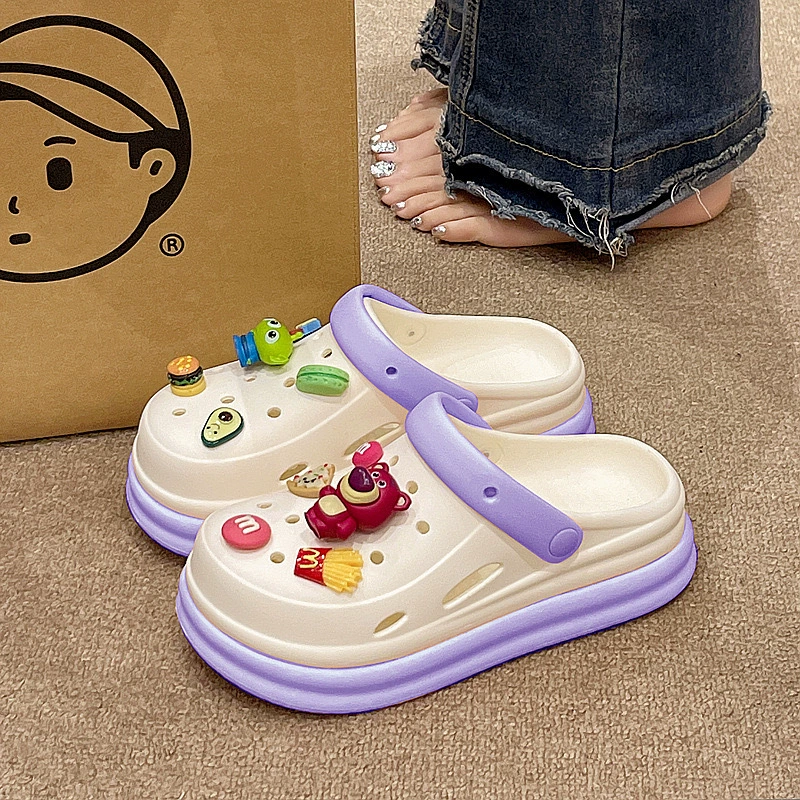 Симпатичные маленькие медведи пещерные туфли женщины 2025 новая сеть красные супер огненные баотоу холодные тапочки с толстым дном увеличены наполовину