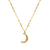 Japanese retro cute small design pendant, chain for key bag  stainless steel, necklace, 750 sample gold