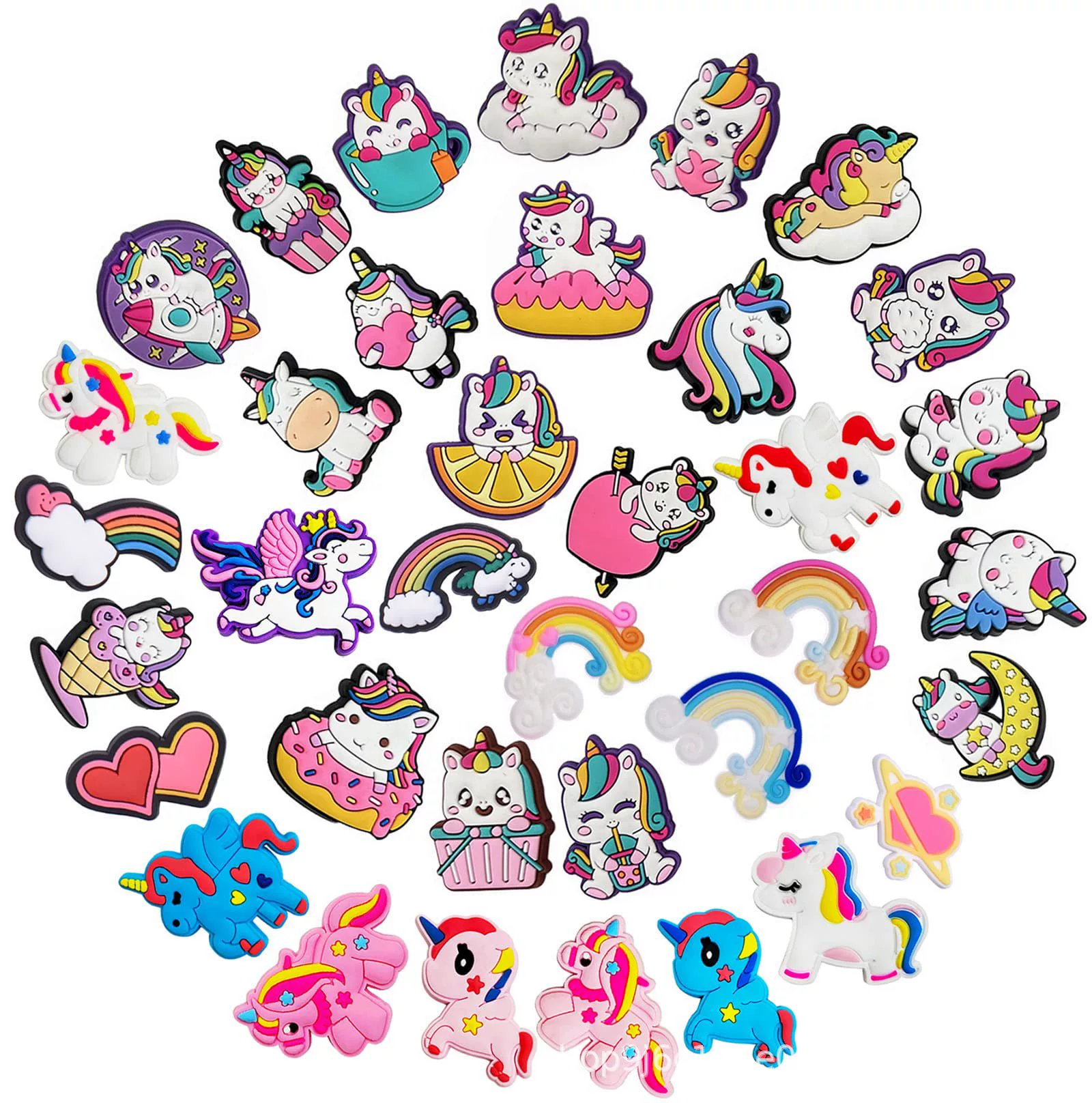 Застёжка для обуви Unicorn 29, эксклюзивная мультипликационная декоративная пряжка для сабо/клов, новая, украшение в виде цветка для обуви