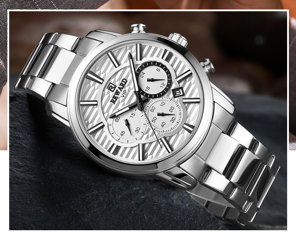 Nouvelle montre récompense nouvelle montre de sport multifonctionnelle bracelet de montre en acier inoxydable pour hommes montre étanche horloge lumineuse 24 heures_voghion.com