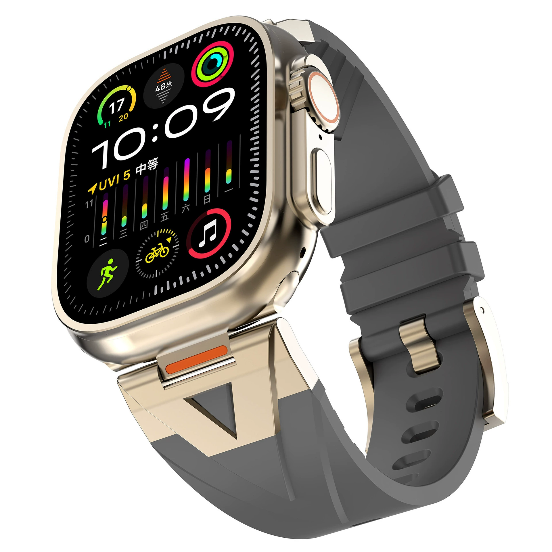 Подходящий ремешок для iwatch 10-го поколения, универсальный ремешок для Apple, ремешок для Apple Watch Commander из металла и силикона