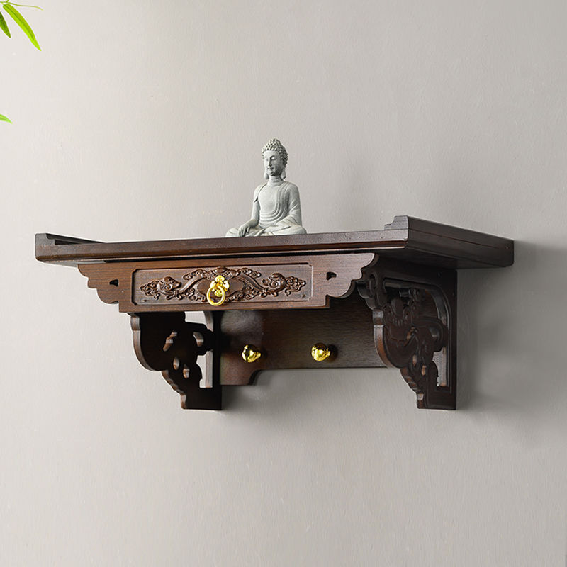 God of Wealth Buddha Cabinet Niche Guanyin Altar Altar Niche Altar Table Wall-Mounted Hanging Cabinet Home Shrine Worship Buddha Table Standing Cabinet