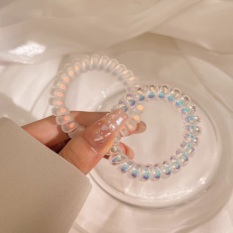 Dolce color cable telefónico cabello anillo de cabello cuerda de cabello mujer simple sin marcas cuerda de cabello no daña el cabello banda de goma cubierta de cabello