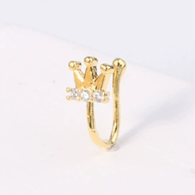 Fashionable nose piercing, diamond stone inlay, nose clip, European style