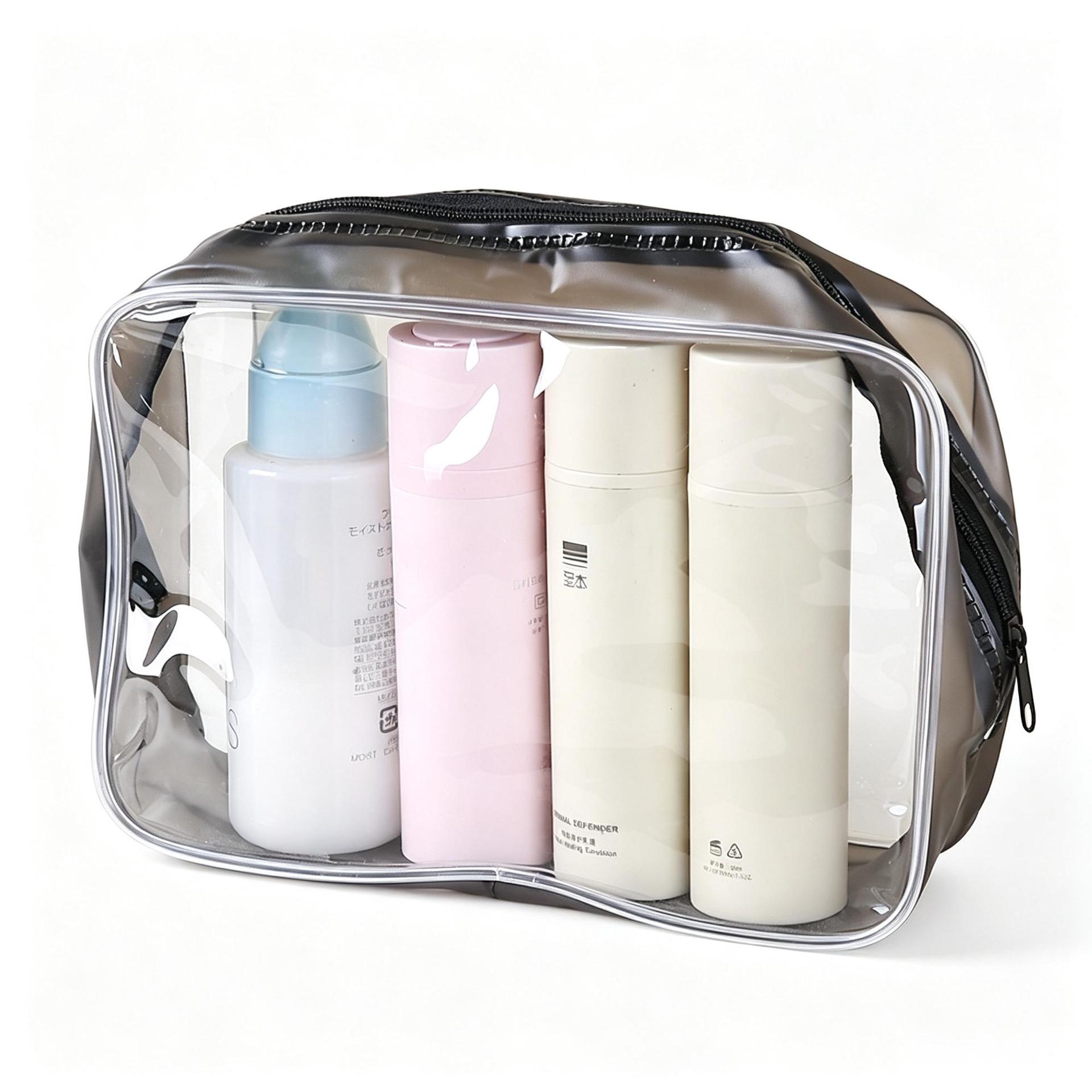 Bolsa de lavado portátil a prueba de agua, bolsa de cremallera a prueba de agua, bolsa de lavado visual de PVC, bolsa de maquillaje de viaje de tamaño medio, almacenamiento image 31