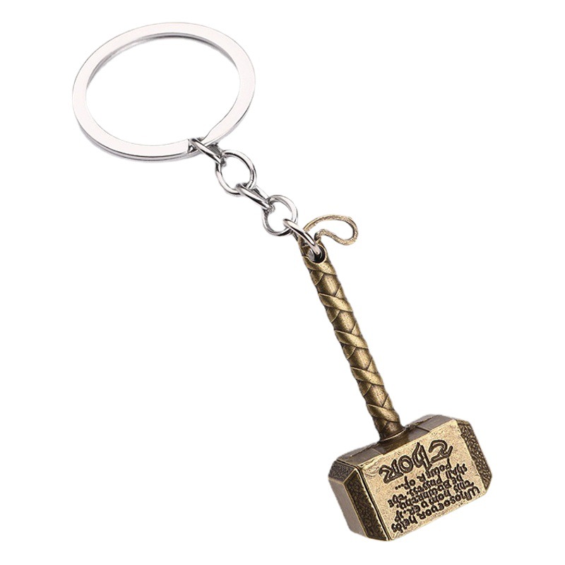 Factory direct American Captain Thor Keychain Metal Hammer Key Ring Avenger Key Chain Peripheral Gift