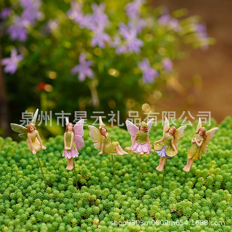 跨境新品花仙子花园盆栽DIY插件套装 迷你仙女插件 微景观礼品
