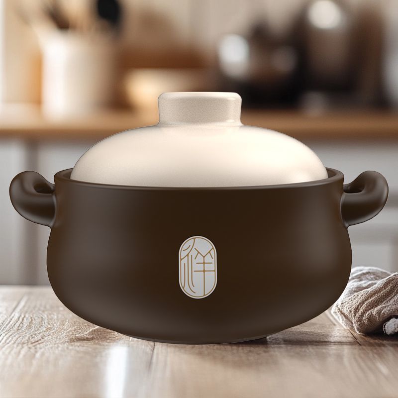 2025 [Xiangrui] olla de mortero de gran capacidad de cocción en seco sin agrietamiento olla de arroz de hierro de arroz de grasa doméstica gruesa olla de mortero resistente a alta temperatura image 4