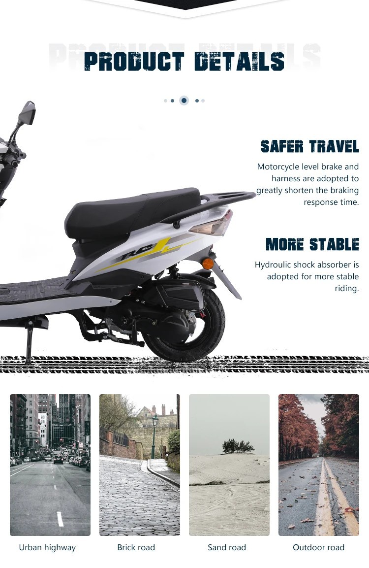 New Year's Export Fuel-Powered Bf2.0 Sidecar Hot-Selling 125Cc Adult Two-Wheeled Scooter Fuel Batch