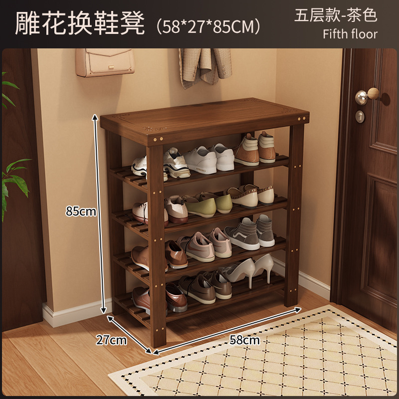 Zapatero integrado con banco para cambiar zapatos para uso doméstico en la entrada del pasillo, se puede usar para sentarse, banco de almacenamiento de zapatos de varias capas simple para apartamentos de alquiler. image 31