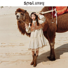 森女部落原创西域民族风度假波西米亚马甲流苏连衣裙春秋新款女装