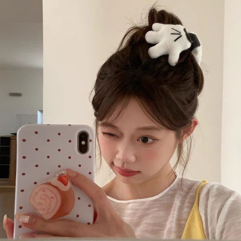 キュートで面白いミッキーパームグリッパー立体ぬいぐるみヘアクリップサメクリップ楽しい小さなハンドヘアクリップヘアアクセサリー|undefined