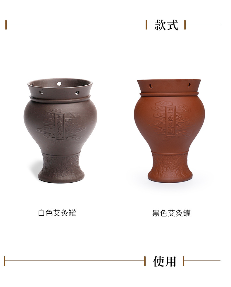 Purple Clay Moxibustion Jar Double Layer Heat Insulated Ceramic Gua Sha Cup Portable Warming Tool key features