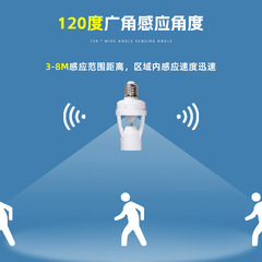 E27 Screw-in Smart Infrared Human Presence Sensor Light Fixture with Adjustable Delay Stairway Light Bulb Control Switch