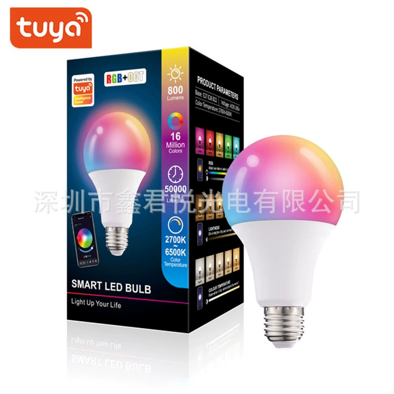 Cross -border explosion LED graffiti smart Bluetooth bulb RGBCCT mobile phone APP control Tuya wifi bulb