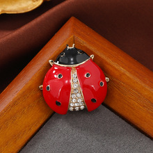 创意卡通昆虫胸针镶钻动物仿真甲壳虫七星瓢虫胸花别针徽章配饰