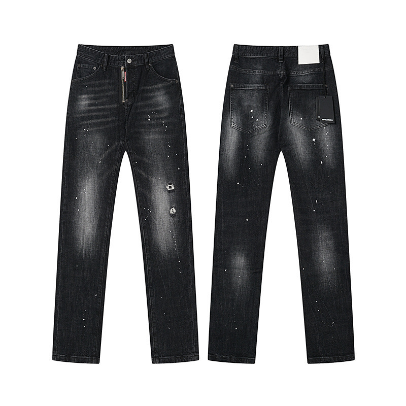 2026 Spring New Trendy American Brand Dsquared2 Straight-Leg Jeans Loose Fit Cross-Border Trade