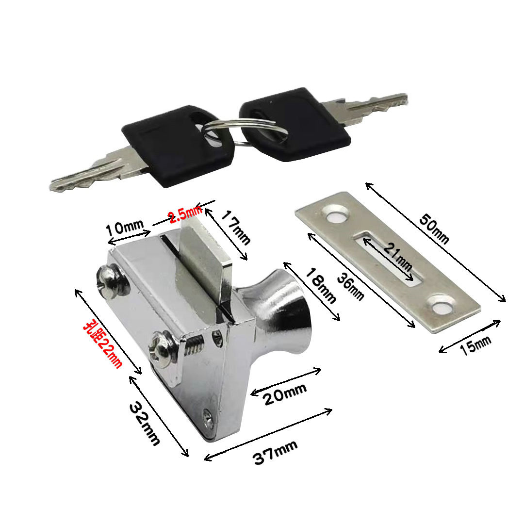 Wholesale display cabinet lock, mobile cabinet lock, glass cabinet lock, display glass cabinet, double door lock, alloy double opening