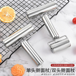 Stainless Steel Rolling Pin for Home Use, Noodle Pressing Tool, Dumpling Noodle Rolling Pin, Kitchen Baking Seamless Roller Rolling Pin