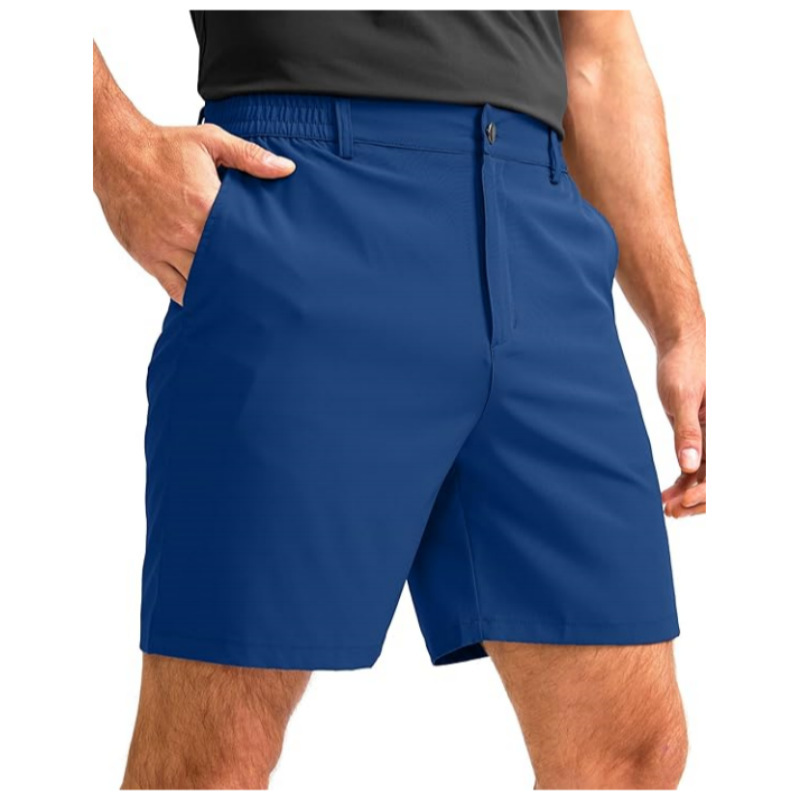 Cross-Border Men's Golf Shorts Solid Color Workwear Five-Point Casual Shorts Outdoor Casual Sports Shorts