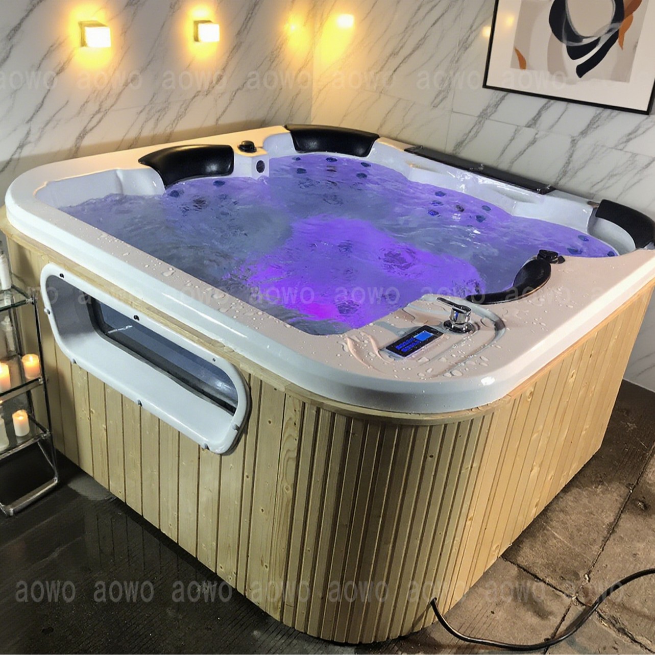 Casa del club spa al aire libre piscina spa acrílico piscina termostática inteligente jacuzzi bañera de surf
