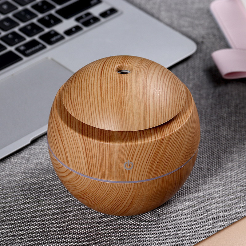 木目ラウンドスプレーキノコ加湿器ミュートusb空気アロマミニ花瓶木目加湿器|undefined