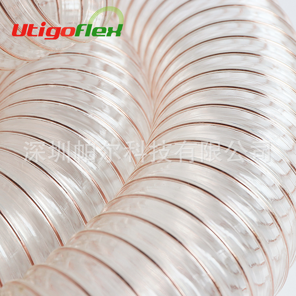 厂家现货供应耐磨PU钢丝软管/PU塑料软管/螺旋透明伸缩风管